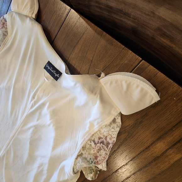 Vintage Giorgio Sant Angelo Floral Print Lined Dress 16 cottagecore Fairy - Picture 3 of 10